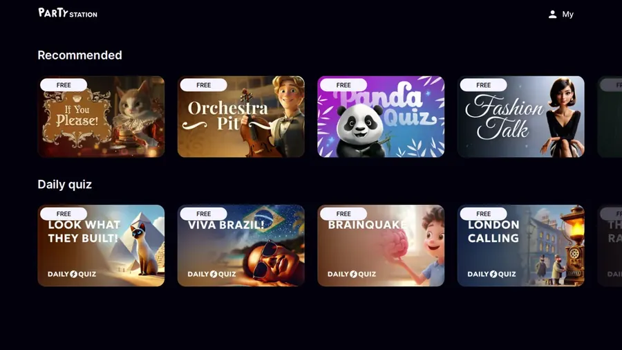 The ps.tv/tv game catalog on a big screen